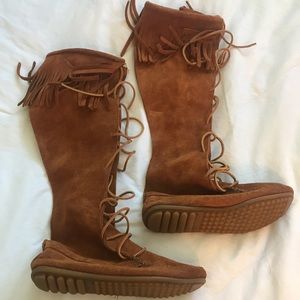 Minnetonka Front Lace Knee High Boot